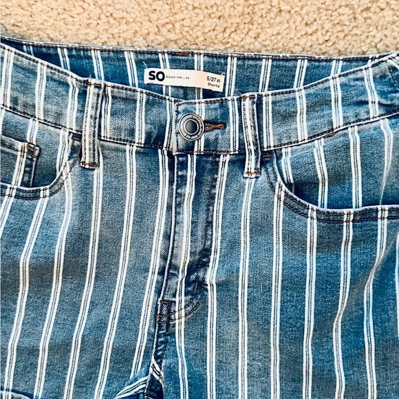 Striped Jean Shorts - Picture 4 of 5